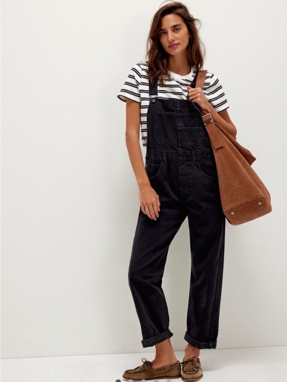 NWOT Free People Ziggy Washed Black Overalls